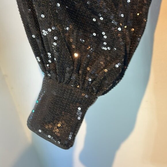 NWT Dynamite Roxy wrap black sequins dress size large - Picture 7 of 13